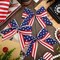 12 Pcs Red White Blue Patriotic Bows 6 Inch 4th of July Wreath Bow Large Burlap Patriotic Bow American Flag Star Ribbon Bows for Memorial Independence Day Front Door Wall Fence Decor (Classic Style)